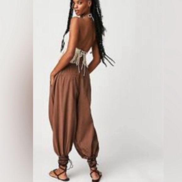 Free People To The Sky Cord Parachute Baggy Pants S Brown Slouchy - Picture 3 of 16